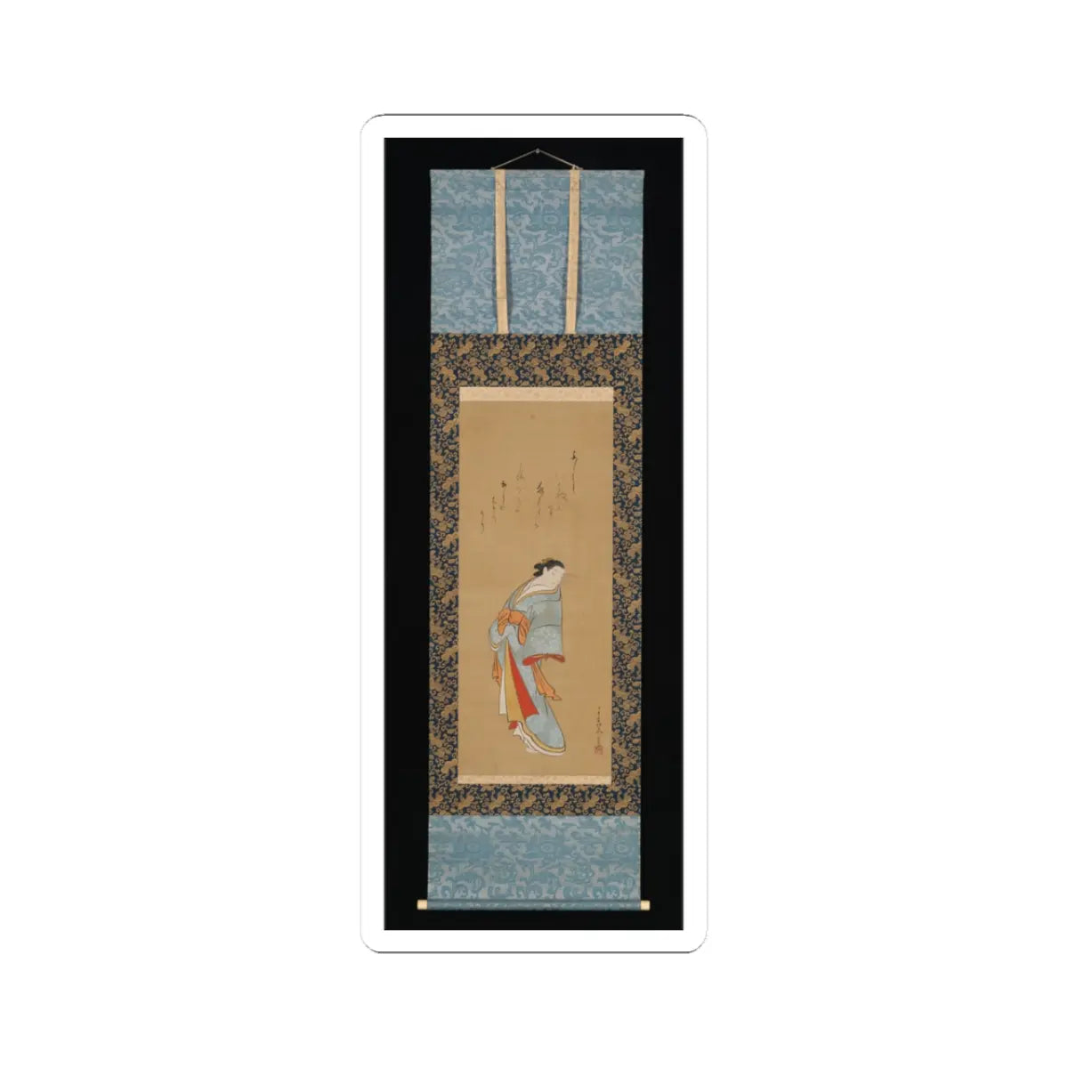 Baiōken Eishun - Standing Courtesan - probably 1720s v2 - STICKER Vinyl Kiss-Cut Decal