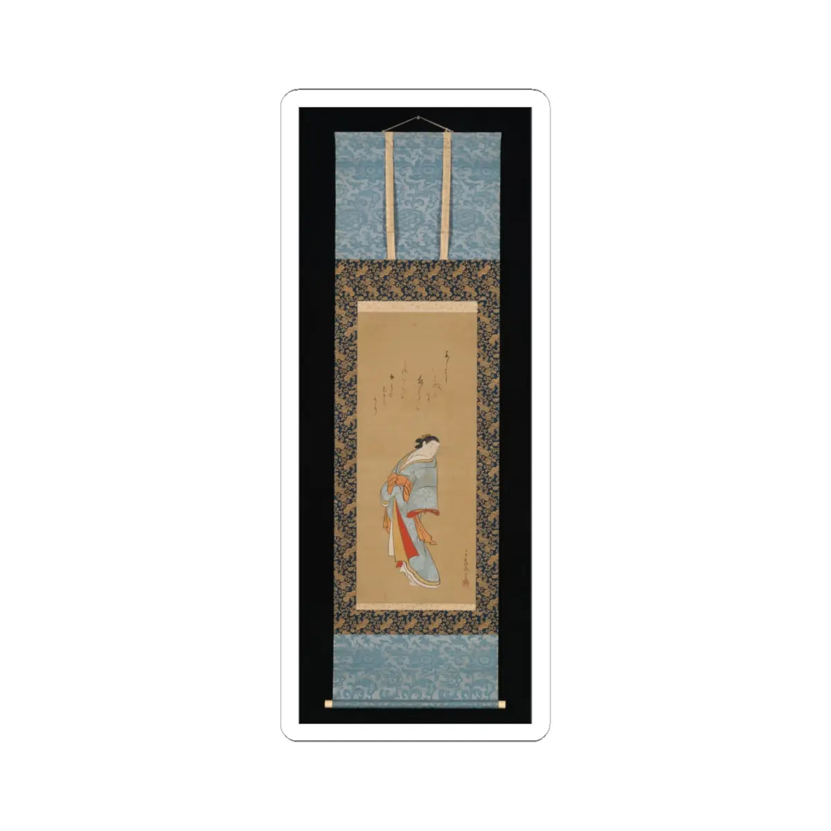 Baiōken Eishun - Standing Courtesan - probably 1720s v2 - STICKER Vinyl Kiss-Cut Decal