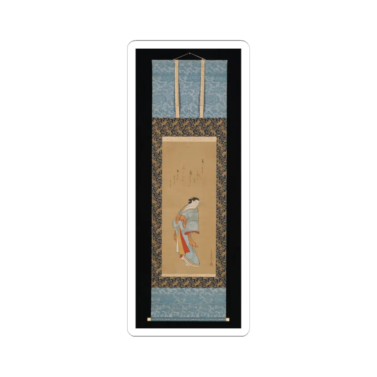 Baiōken Eishun - Standing Courtesan - probably 1720s v2 - STICKER Vinyl Kiss-Cut Decal