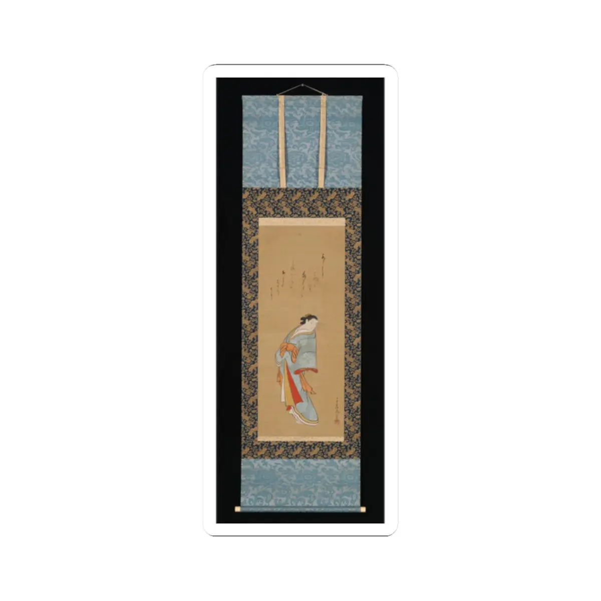 Baiōken Eishun - Standing Courtesan - probably 1720s v2 - STICKER Vinyl Kiss-Cut Decal