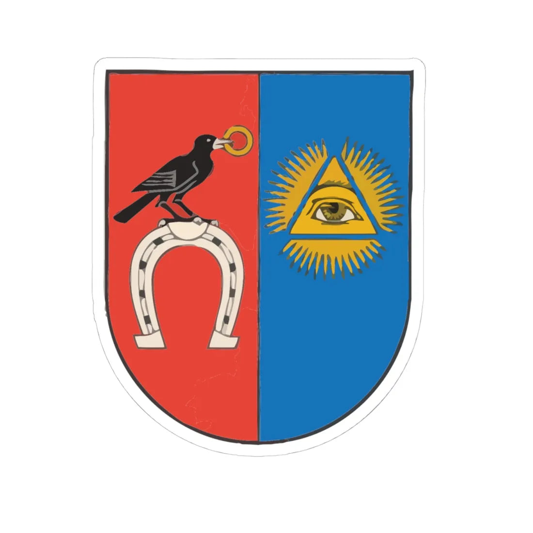 Baisiogala COA (Lithuania) (Coat of Arms) STICKER Vinyl Kiss-Cut Decal 4 Inch White - The Sticker Space