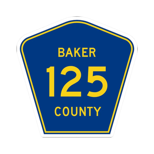 Baker County 125 (Florida) (Road Sign) STICKER Vinyl Kiss-Cut Decal 2 Inch White - The Sticker Space