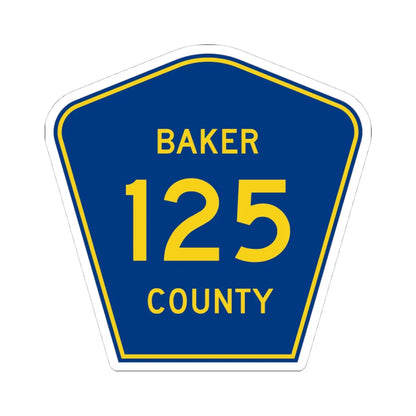 Baker County 125 (Florida) (Road Sign) STICKER Vinyl Kiss-Cut Decal 4 Inch White - The Sticker Space