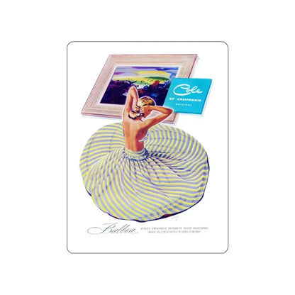 Balboa Cole, Harper's Bazaar, 1948 (Magazine Illustration) STICKER Vinyl Die-Cut Decal White Die-Cut 2 Inch - The Sticker Space