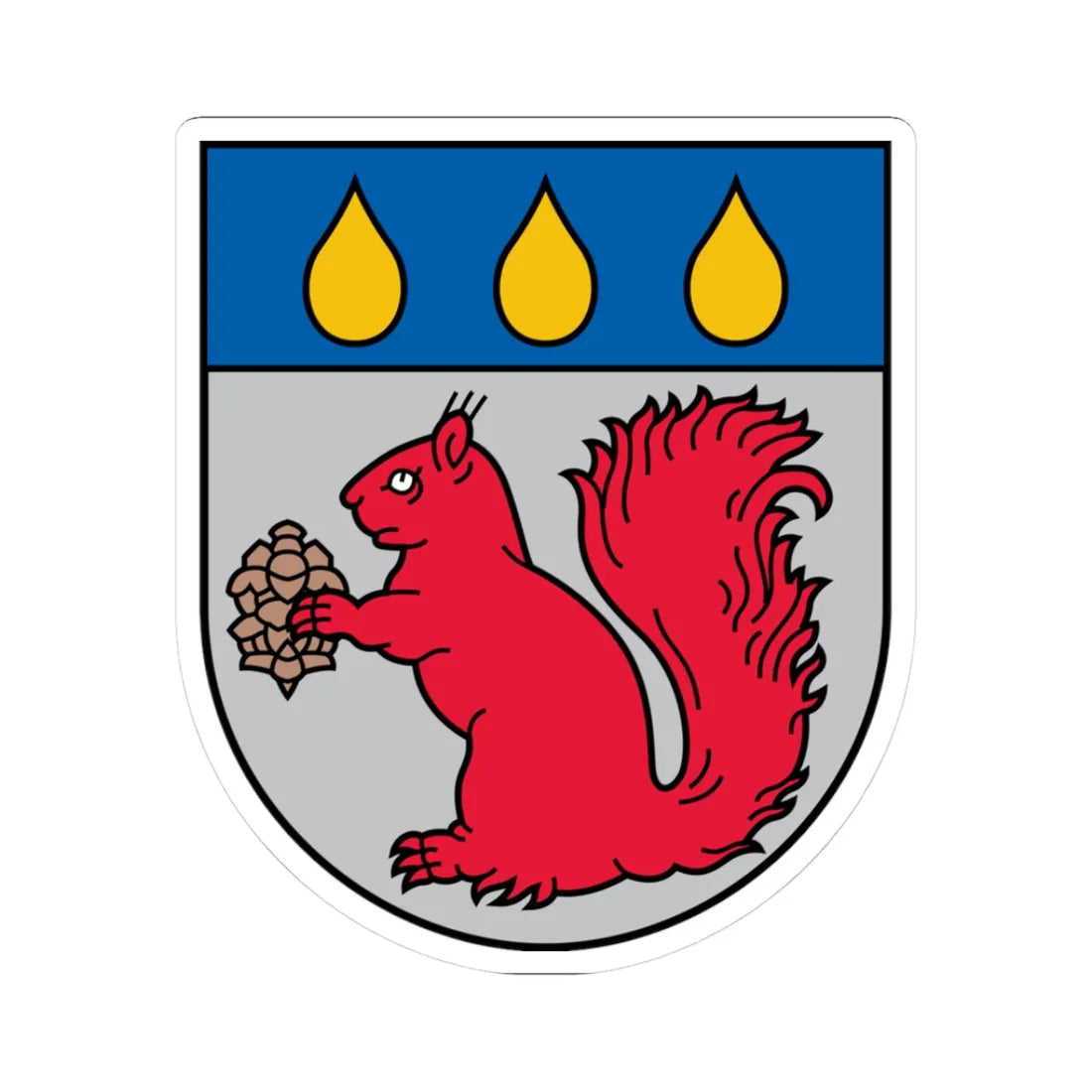 Baldone COA (Latvia) (Coat of Arms) STICKER Vinyl Kiss-Cut Decal 3 Inch White - The Sticker Space