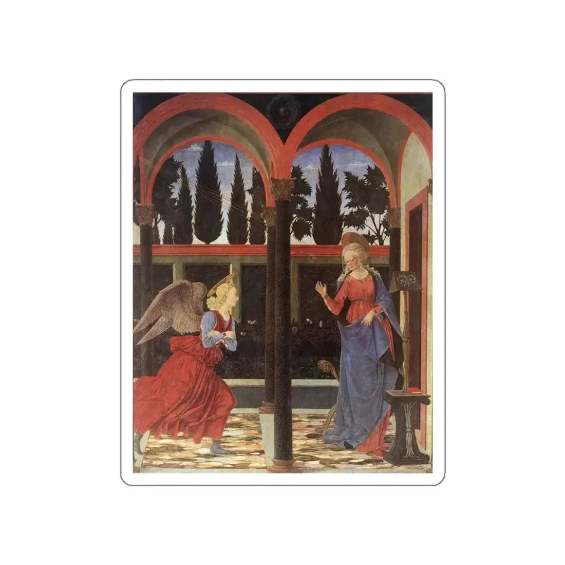 BALDOVINETTI, Alessio - Annunciation (Artwork) STICKER Vinyl Die-Cut Decal White Die-Cut 3 Inch - The Sticker Space