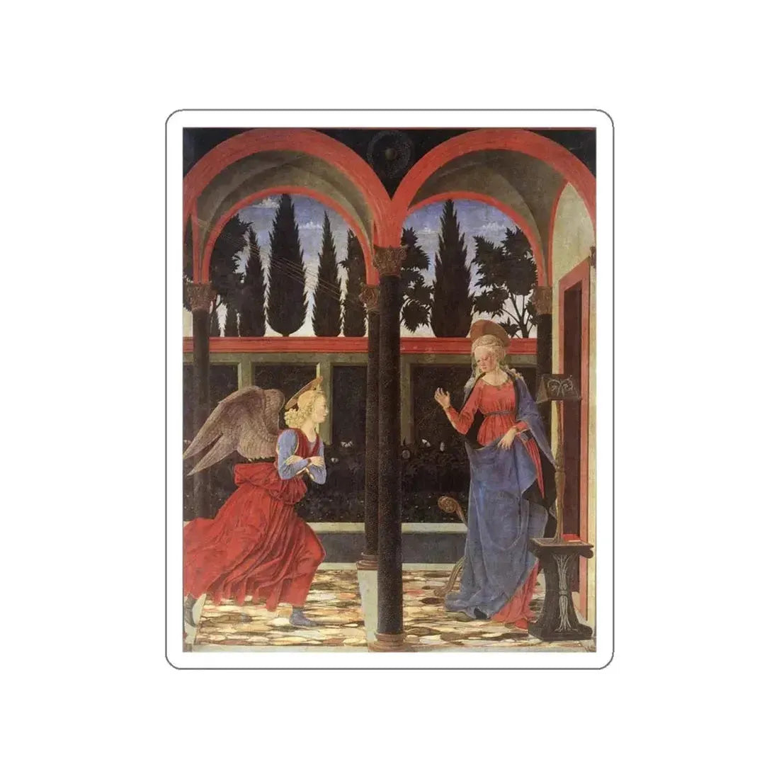 BALDOVINETTI, Alessio - Annunciation (Artwork) STICKER Vinyl Die-Cut Decal White Die-Cut 4 Inch - The Sticker Space