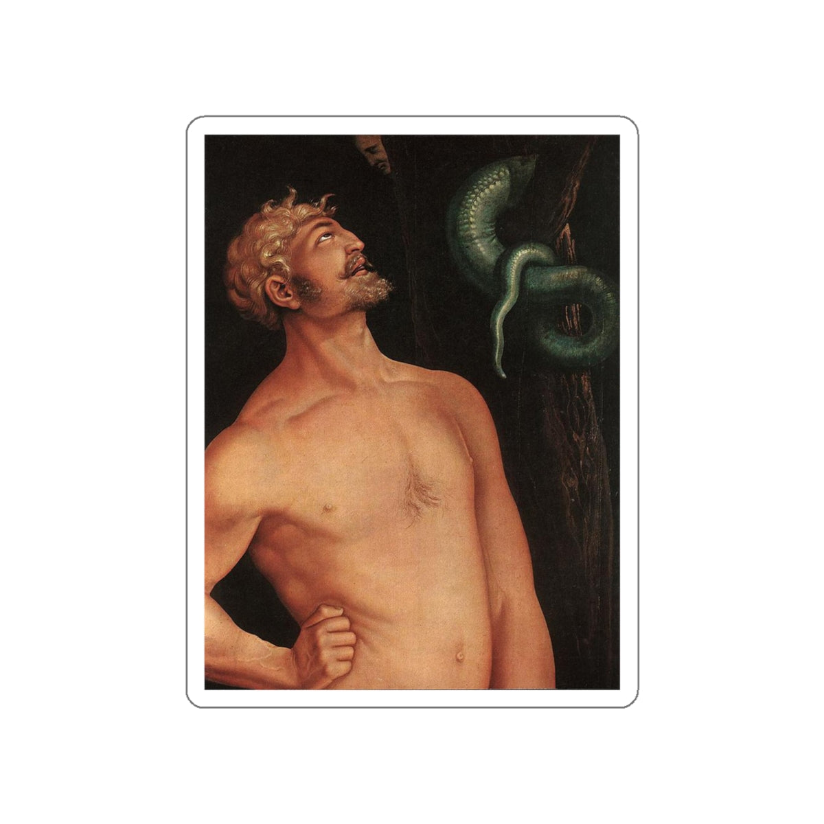 BALDUNG GRIEN, Hans - allegory -Adam (detail) (Artwork) STICKER Vinyl Die-Cut Decal-White-The Sticker Space