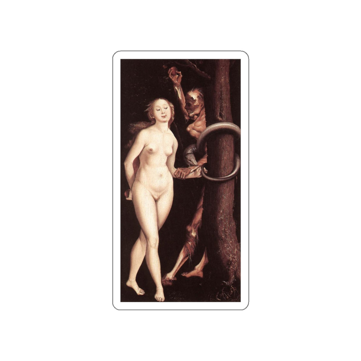 BALDUNG GRIEN, Hans - allegory -Eve, the Serpent, and Death (Artwork) STICKER Vinyl Die-Cut Decal-White-The Sticker Space