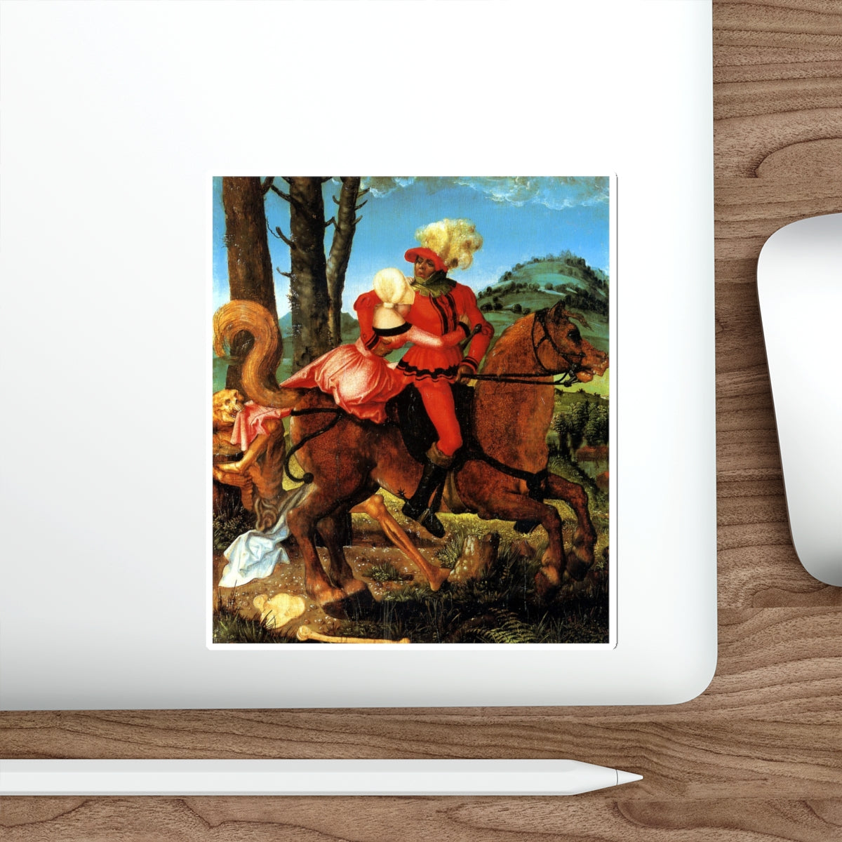 BALDUNG GRIEN, Hans - allegory -The Knight, the Young Girl, and Death (Artwork) STICKER Vinyl Die-Cut Decal-The Sticker Space