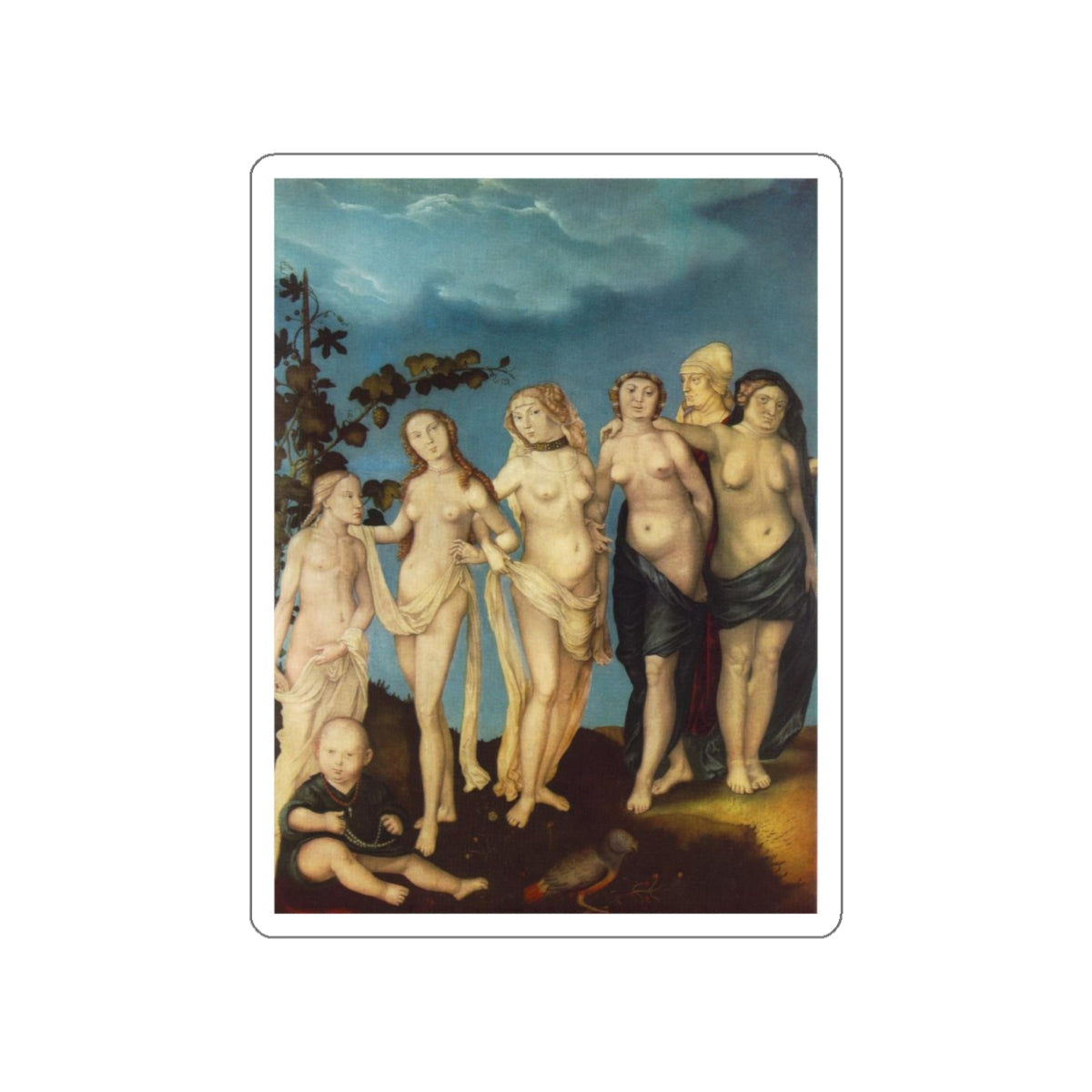 BALDUNG GRIEN, Hans - allegory -The Seven Ages of Woman (Artwork) STICKER Vinyl Die-Cut Decal-White-The Sticker Space