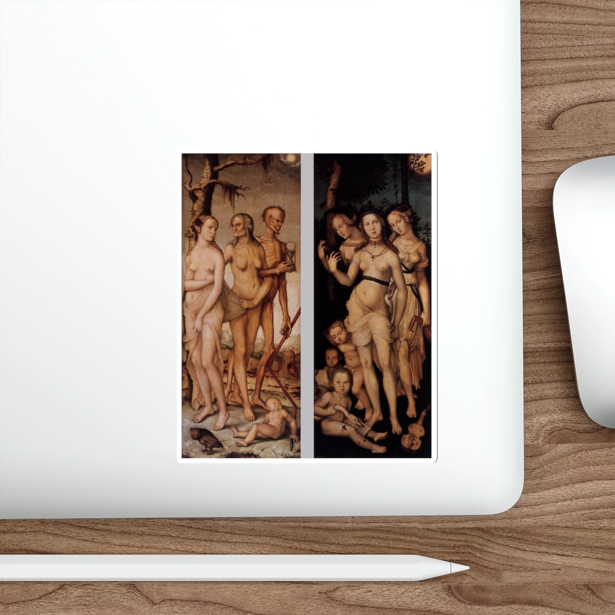 BALDUNG GRIEN, Hans - allegory -Three Ages of Man and Three Graces (Artwork) STICKER Vinyl Die-Cut Decal-The Sticker Space