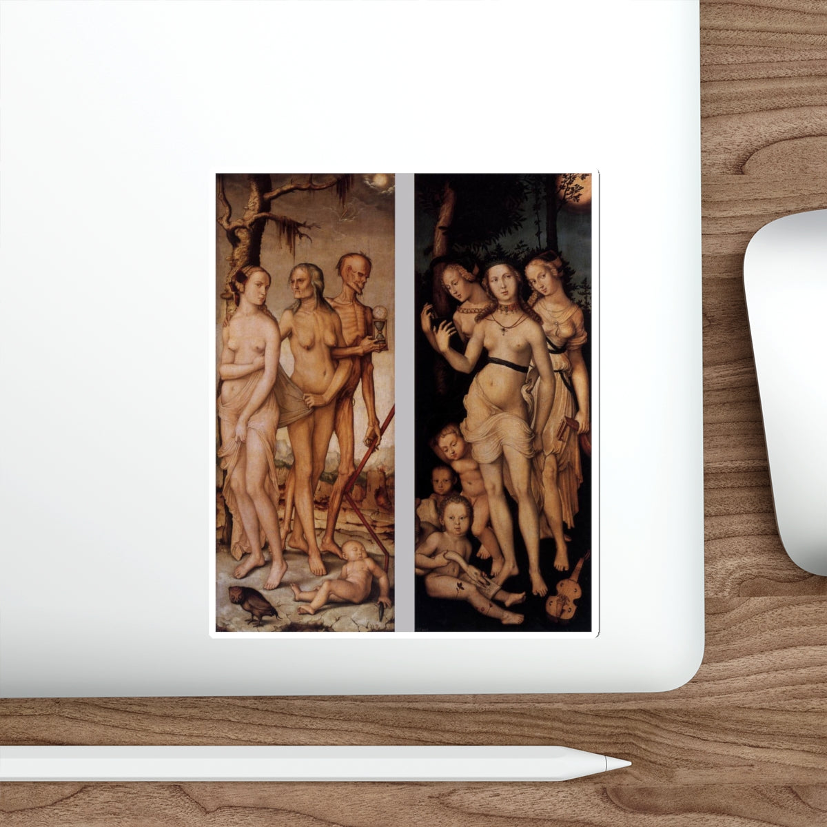 BALDUNG GRIEN, Hans - allegory -Three Ages of Man and Three Graces (Artwork) STICKER Vinyl Die-Cut Decal-The Sticker Space