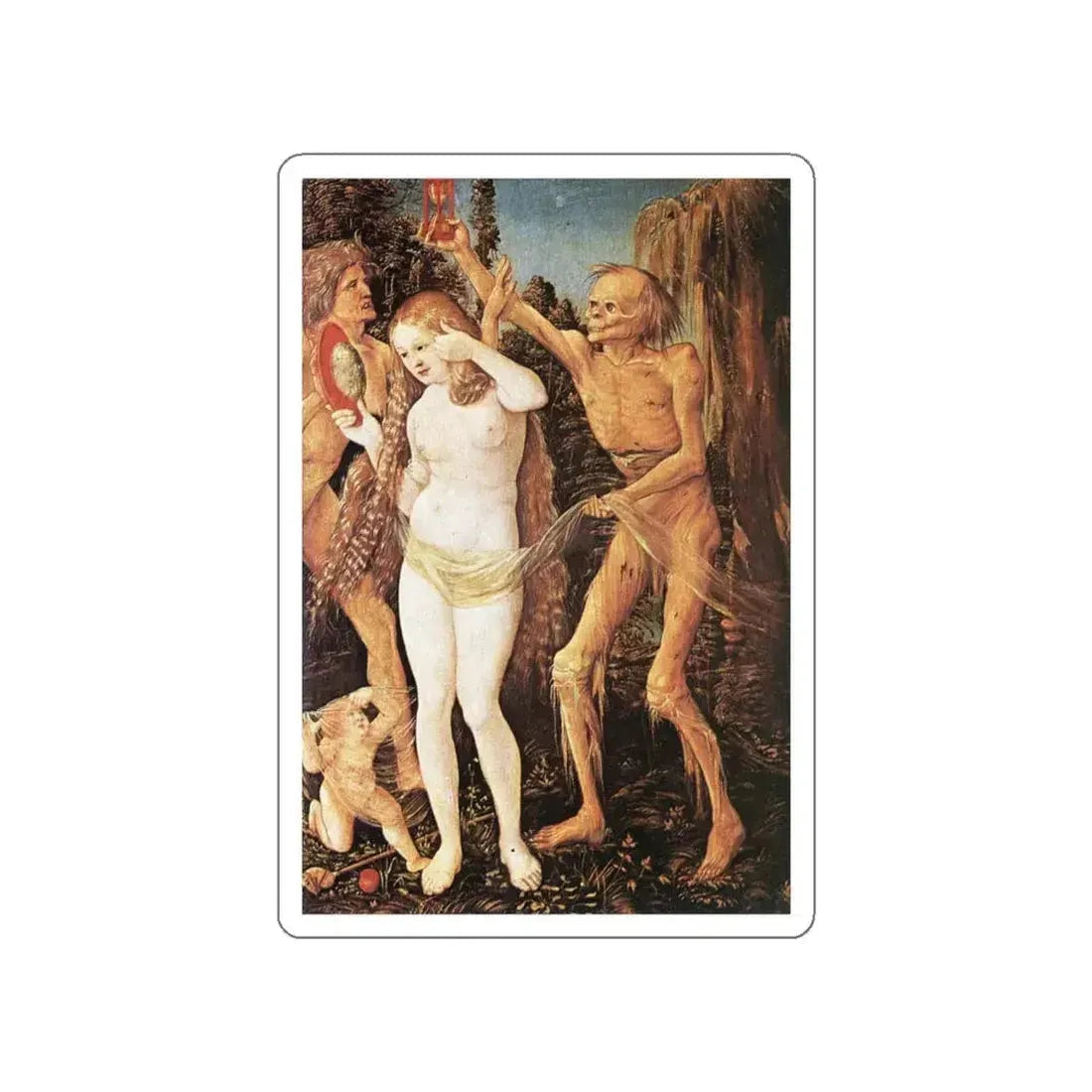 BALDUNG GRIEN, Hans - allegory -Three Ages of the Woman and the Death (Artwork) STICKER Vinyl Die-Cut Decal White Die-Cut 5 Inch - The Sticker Space