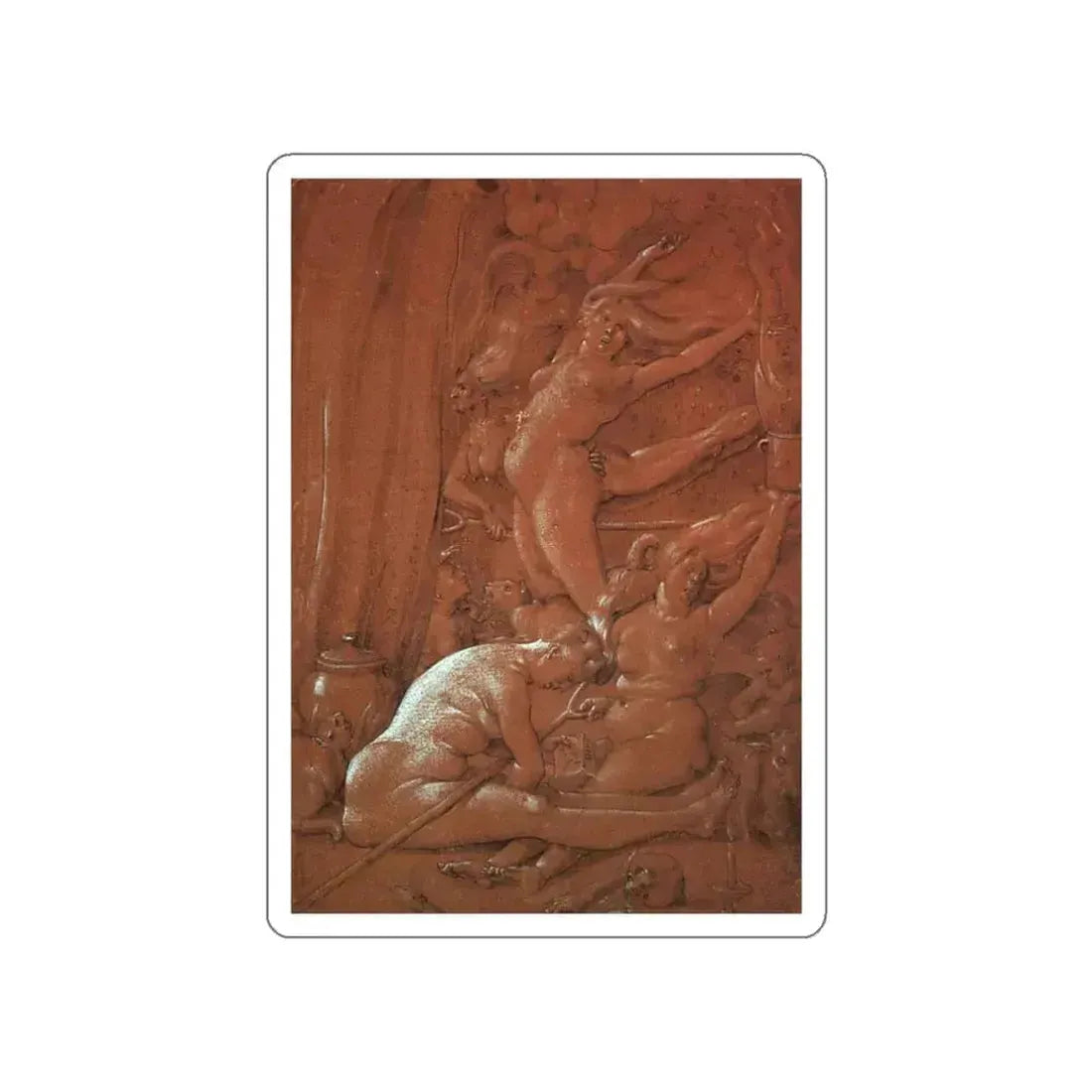 BALDUNG GRIEN, Hans - Departing for the Sabbath (Artwork) STICKER Vinyl Die-Cut Decal White Die-Cut 3 Inch - The Sticker Space