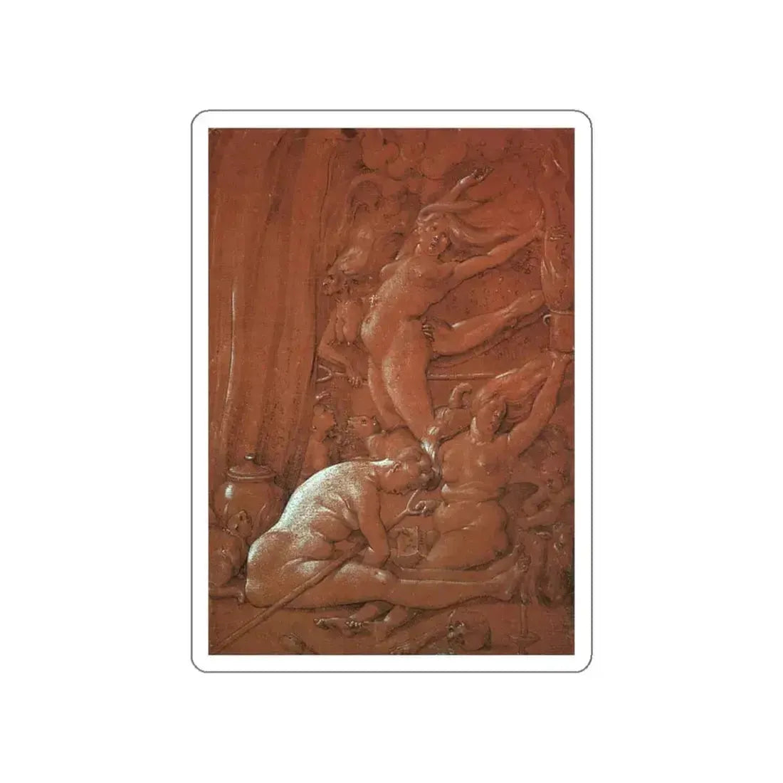 BALDUNG GRIEN, Hans - Departing for the Sabbath (Artwork) STICKER Vinyl Die-Cut Decal White Die-Cut 6 Inch - The Sticker Space