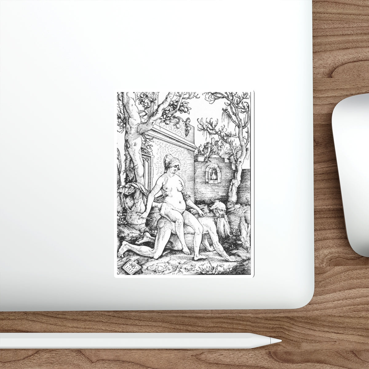 BALDUNG GRIEN, Hans - graphics - Aristotle and Phyllis (Artwork) STICKER Vinyl Die-Cut Decal-The Sticker Space