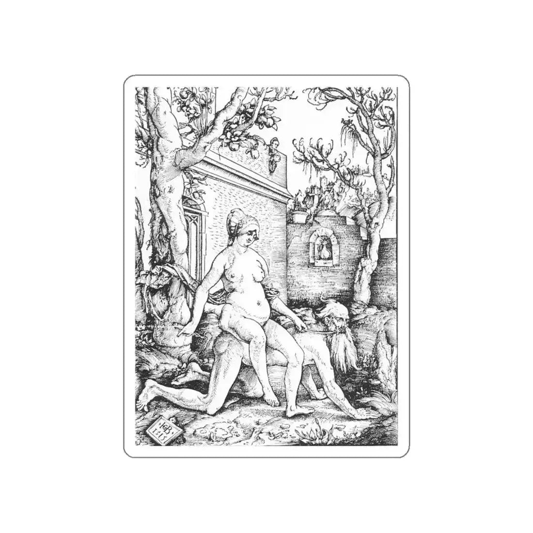 BALDUNG GRIEN, Hans - graphics - Aristotle and Phyllis (Artwork) STICKER Vinyl Die-Cut Decal - The Sticker Space