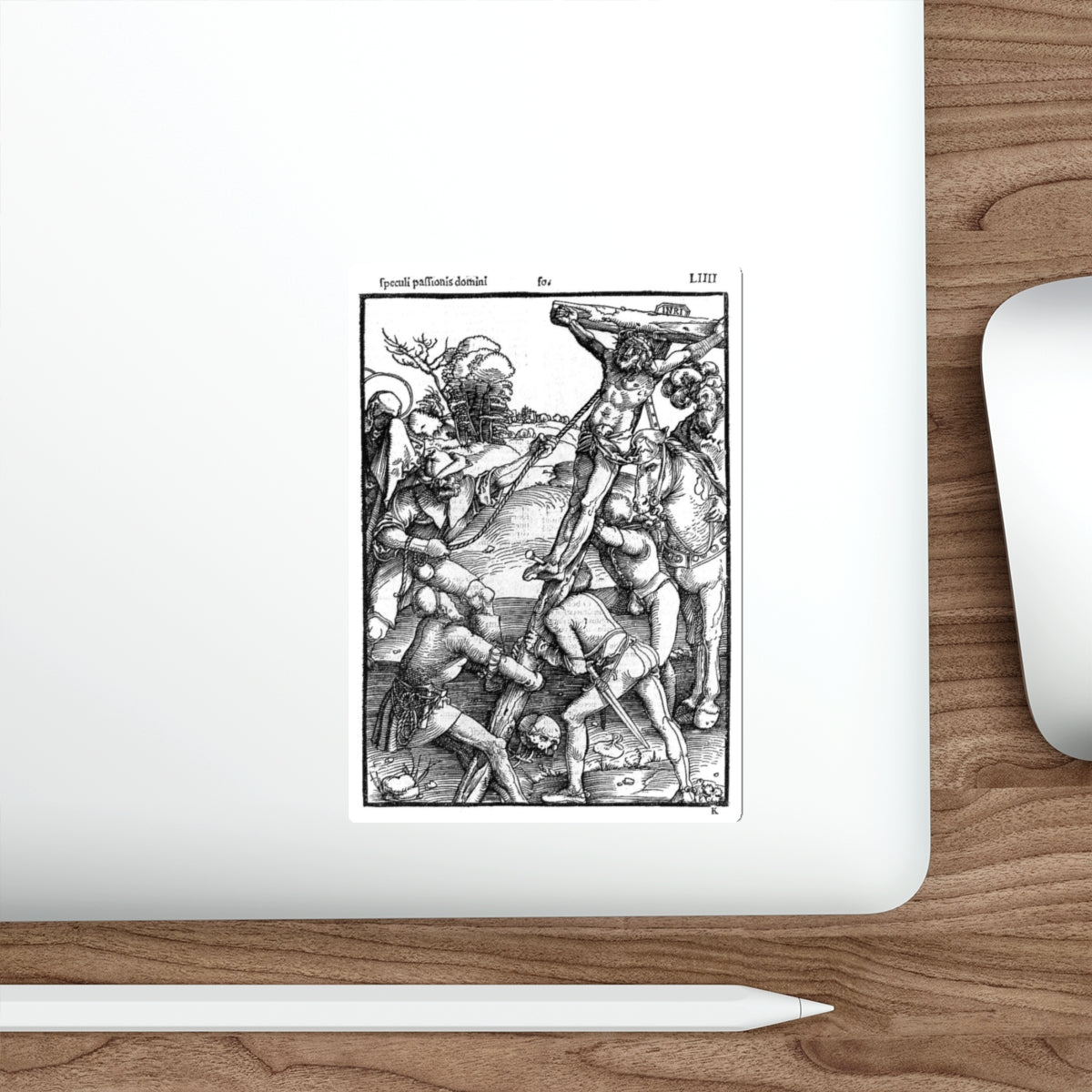 BALDUNG GRIEN, Hans - graphics - The Erection of the Cross (Artwork) STICKER Vinyl Die-Cut Decal-The Sticker Space