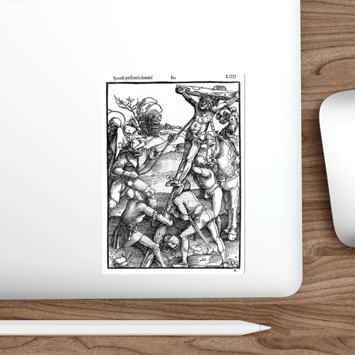 BALDUNG GRIEN, Hans - graphics - The Erection of the Cross (Artwork) STICKER Vinyl Die-Cut Decal-The Sticker Space