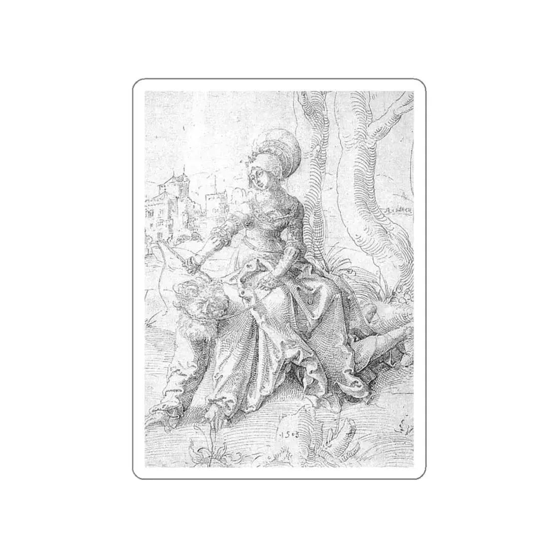 BALDUNG GRIEN, Hans - Phyllis and Aristotle (Artwork) STICKER Vinyl Die-Cut Decal White Die-Cut 5 Inch - The Sticker Space