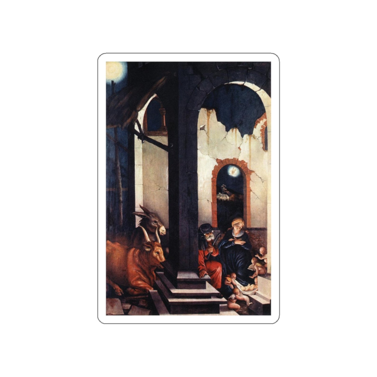 BALDUNG GRIEN, Hans - religious - Nativity (Artwork) STICKER Vinyl Die-Cut Decal-White-The Sticker Space