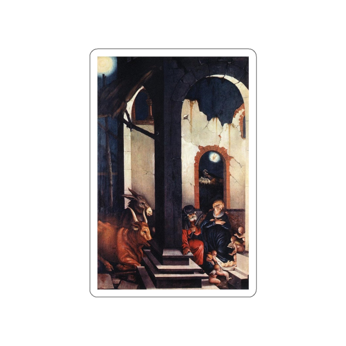 BALDUNG GRIEN, Hans - religious - Nativity (Artwork) STICKER Vinyl Die-Cut Decal-White-The Sticker Space