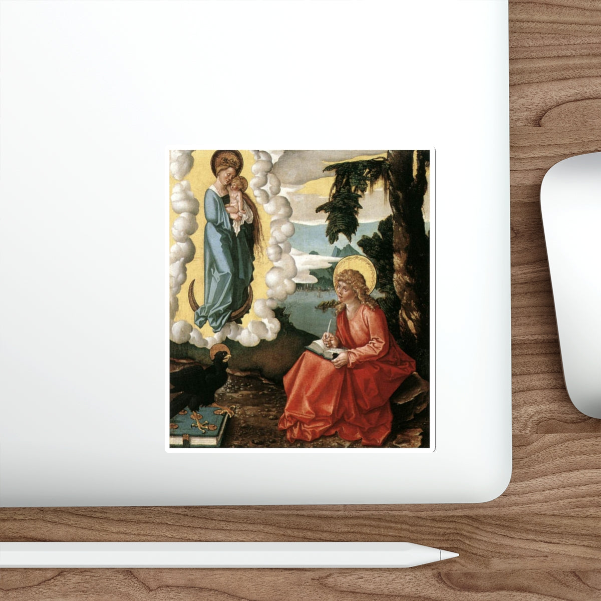 BALDUNG GRIEN, Hans - religious - St John at Patmos (Artwork) STICKER Vinyl Die-Cut Decal-The Sticker Space