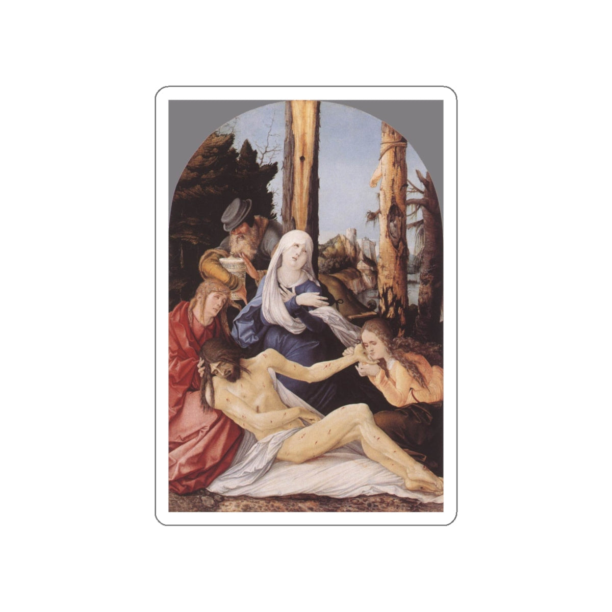 BALDUNG GRIEN, Hans - religious - The Lamentation of Christ (Artwork) STICKER Vinyl Die-Cut Decal-White-The Sticker Space