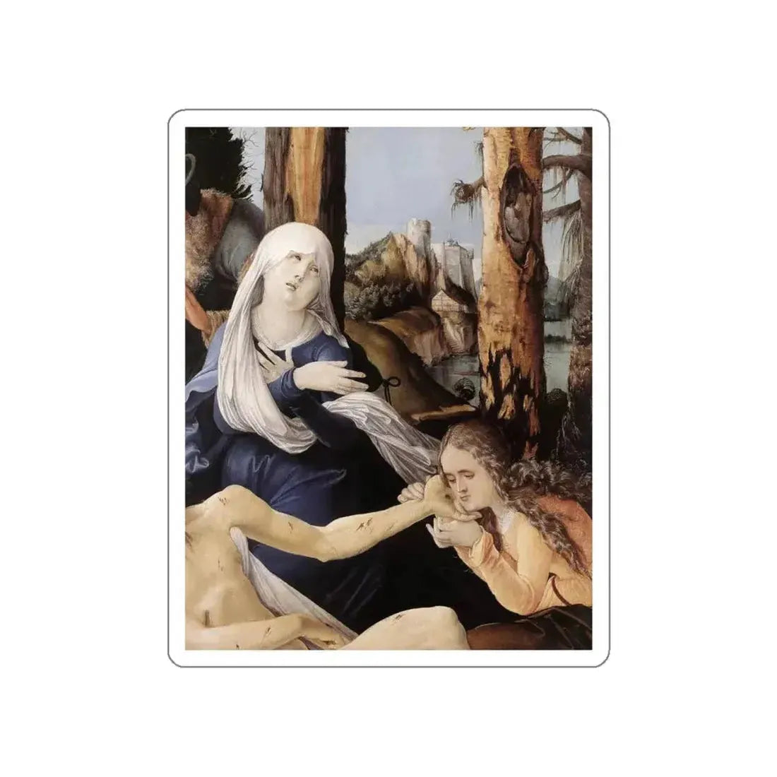 BALDUNG GRIEN, Hans - religious - The Lamentation of Christ (detail) (Artwork) STICKER Vinyl Die-Cut Decal - The Sticker Space