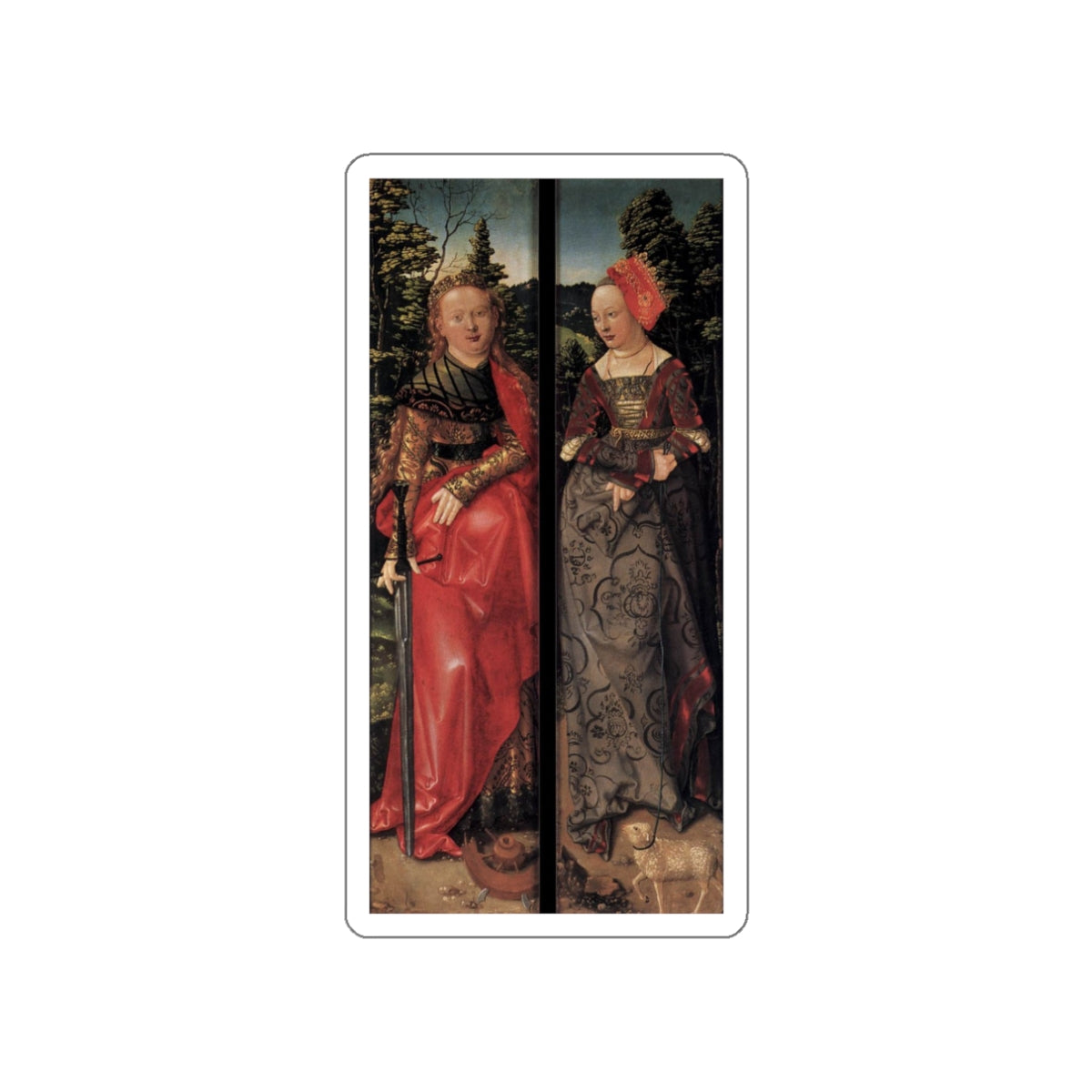 BALDUNG GRIEN, Hans - religious - Three Kings Altarpiece (closed) (Artwork) STICKER Vinyl Die-Cut Decal-White-The Sticker Space