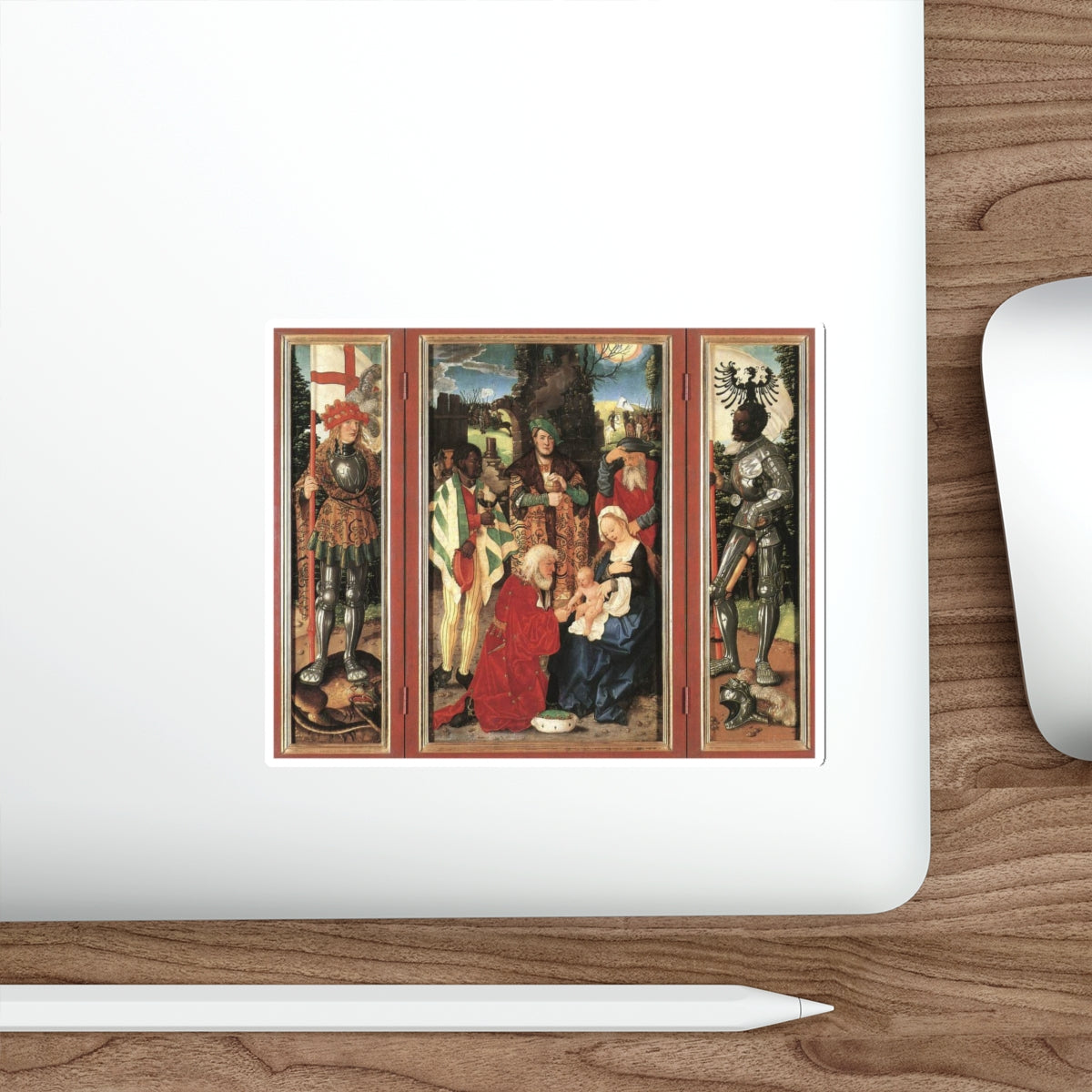 BALDUNG GRIEN, Hans - religious - Three Kings Altarpiece (open) (Artwork) STICKER Vinyl Die-Cut Decal-The Sticker Space