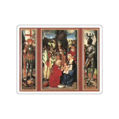 BALDUNG GRIEN, Hans - religious - Three Kings Altarpiece (open) (Artwork) STICKER Vinyl Die-Cut Decal-White-The Sticker Space