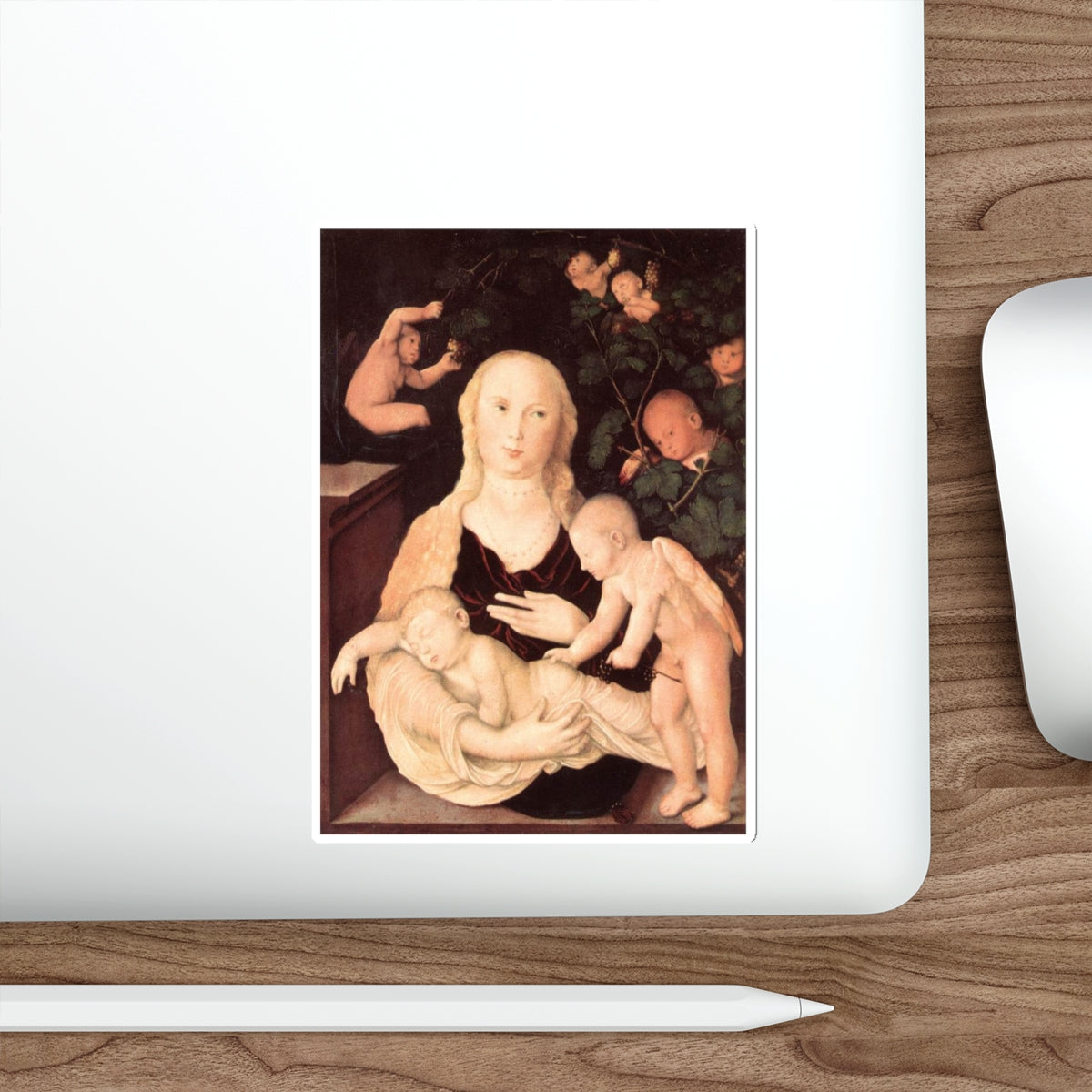 BALDUNG GRIEN, Hans - religious - Virgin of the Vine Trellis (Artwork) STICKER Vinyl Die-Cut Decal-The Sticker Space