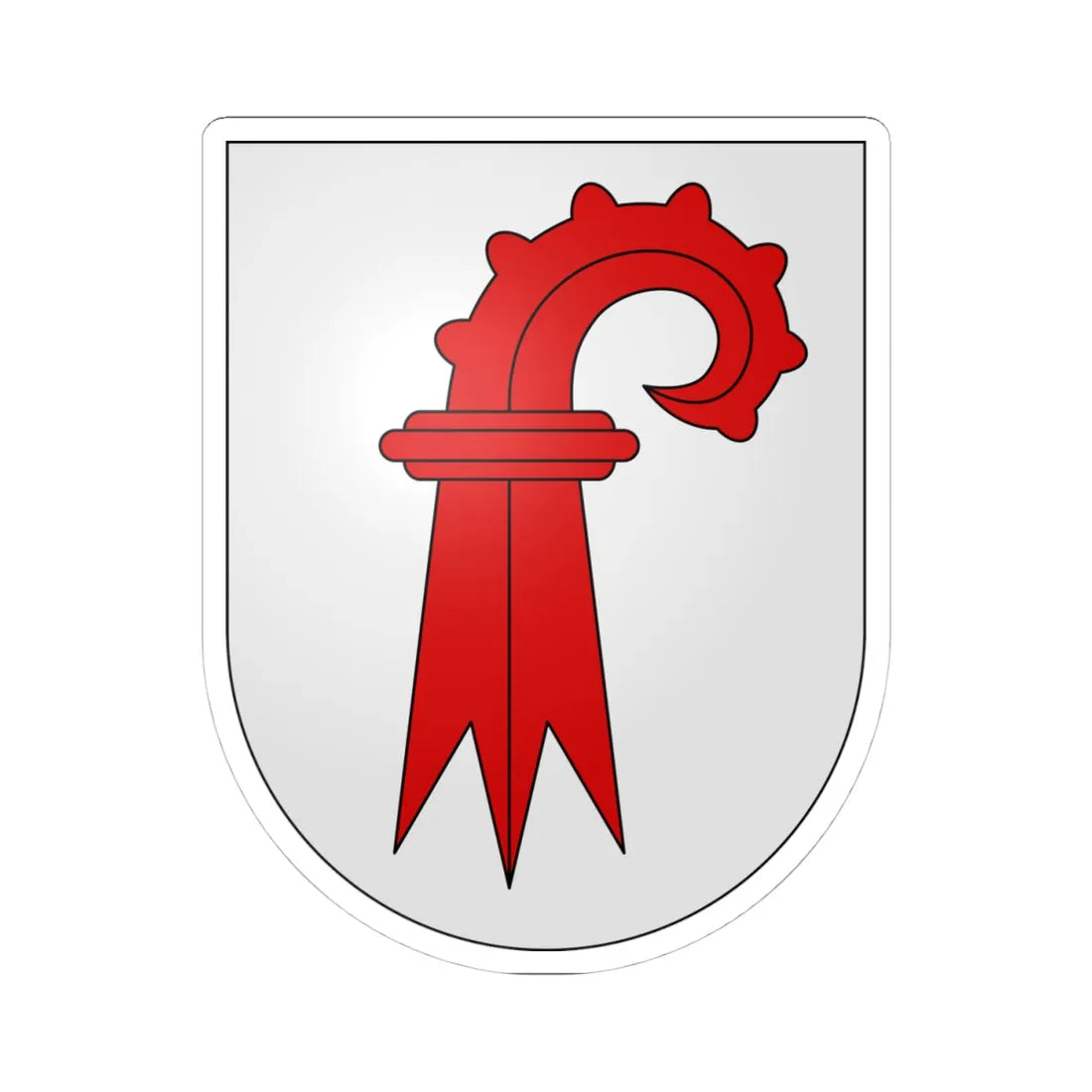 BaleCampagne-coat of arms (Switzerland) (Coat of Arms) STICKER Vinyl Kiss-Cut Decal 4 Inch White - The Sticker Space