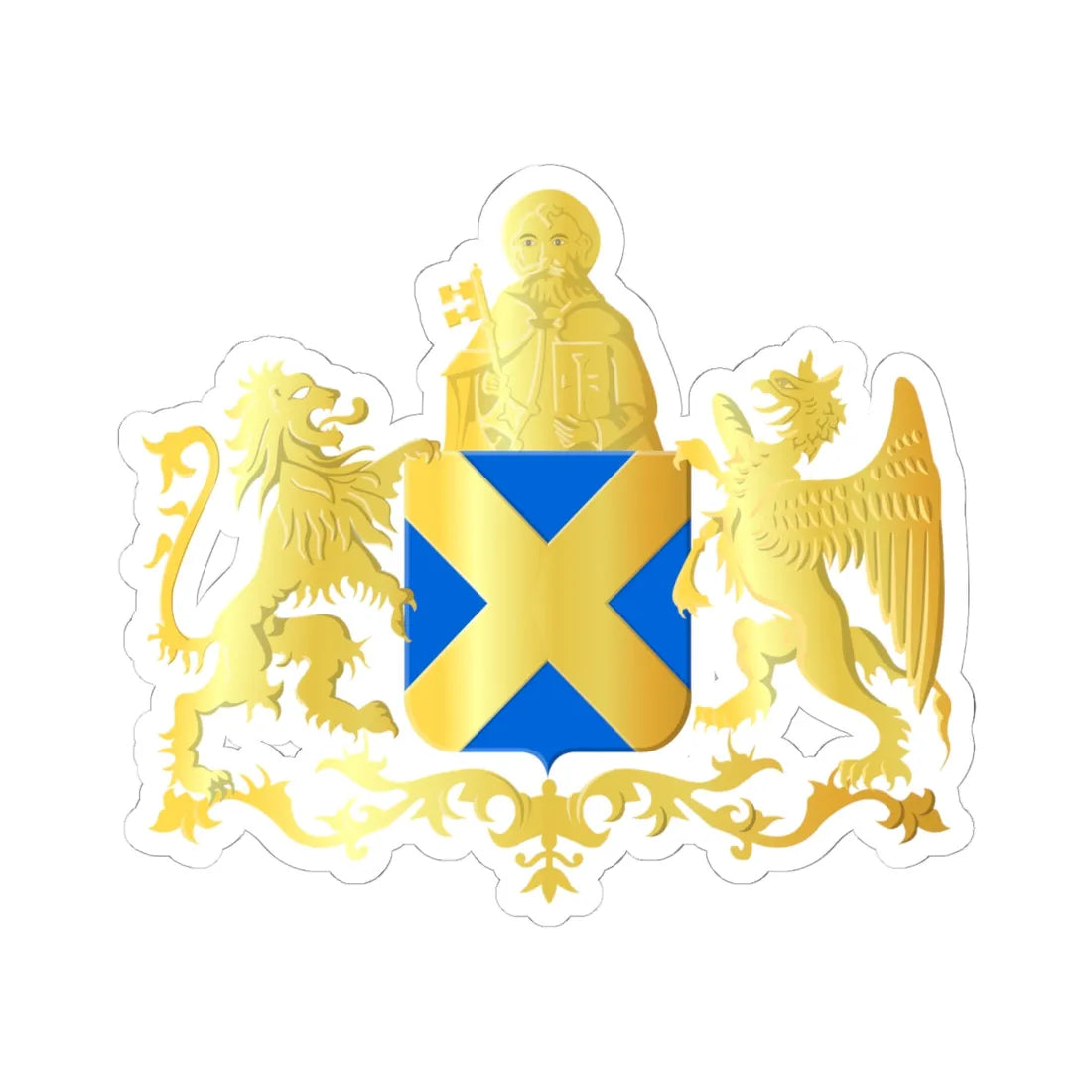 Balen wapen2 (Belgium) (Coat of Arms) STICKER Vinyl Kiss-Cut Decal 6 Inch White - The Sticker Space