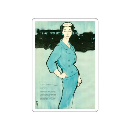 Balensiaga - New Blue, Vogue Illustrations, 1954 (Magazine Illustration) STICKER Vinyl Die-Cut Decal - The Sticker Space
