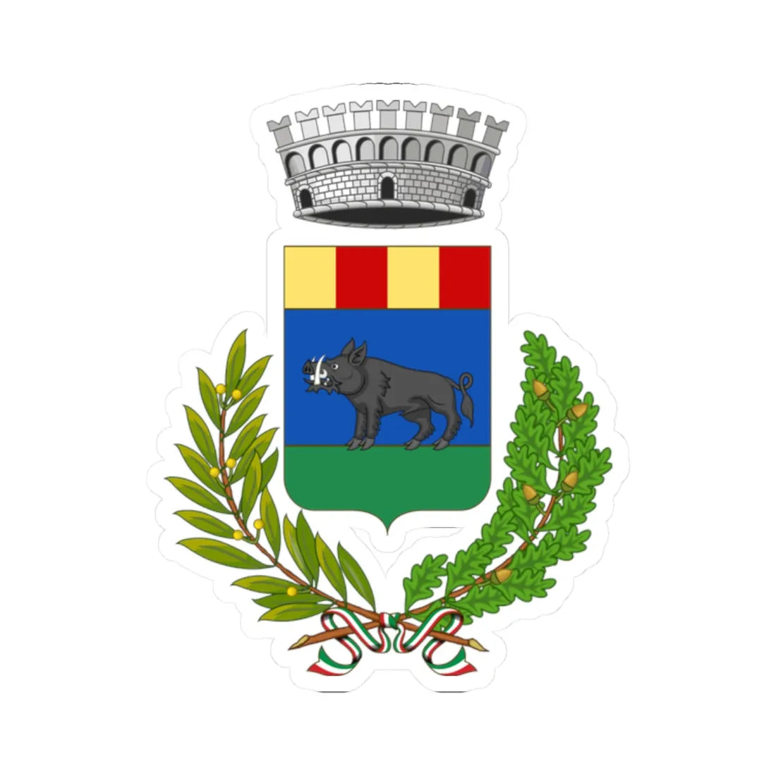 Ballao-Stemma (Italy) (Coat of Arms) STICKER Vinyl Kiss-Cut Decal 2 Inch White - The Sticker Space