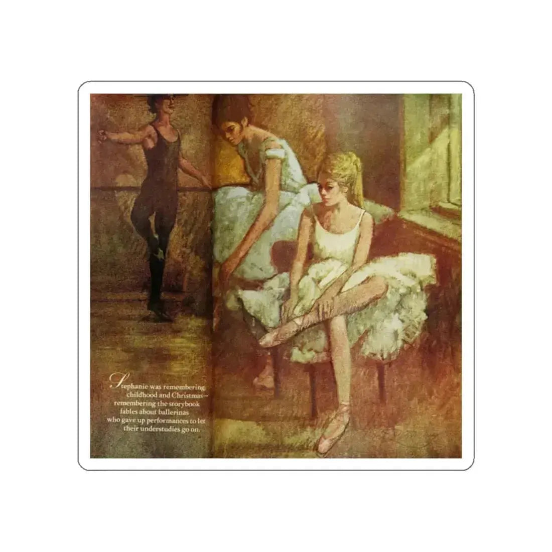 Ballerina, Ladies' Home Journal, December 1978 (Magazine Illustration) STICKER Vinyl Die-Cut Decal White Die-Cut 2 Inch - The Sticker Space