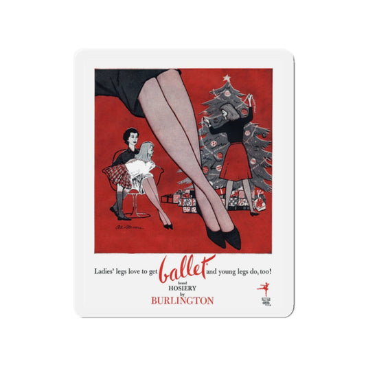 Ballet advertisement, Cosmopolitan, December 1960 (Magazine Illustration) Refrigerator Magnet-2" x 2"-The Sticker Space