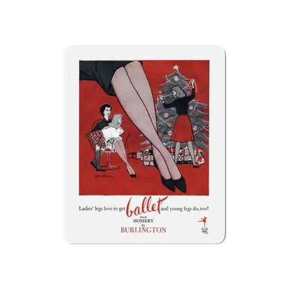 Ballet advertisement, Cosmopolitan, December 1960 (Magazine Illustration) Refrigerator Magnet 4 Inch Die-Cut - The Sticker Space