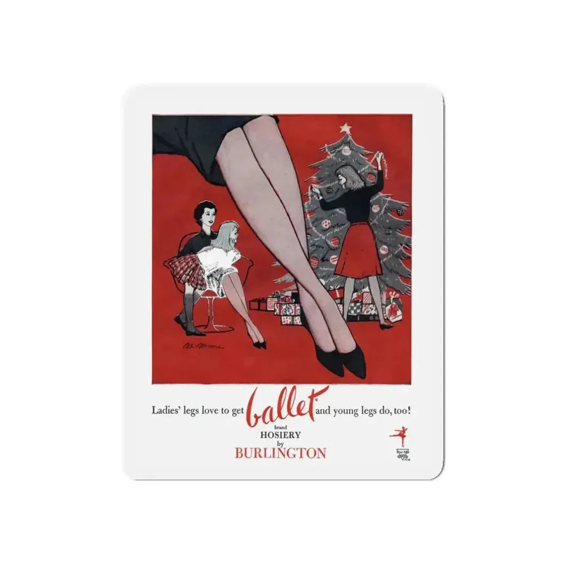 Ballet advertisement, Cosmopolitan, December 1960 (Magazine Illustration) Refrigerator Magnet - The Sticker Space