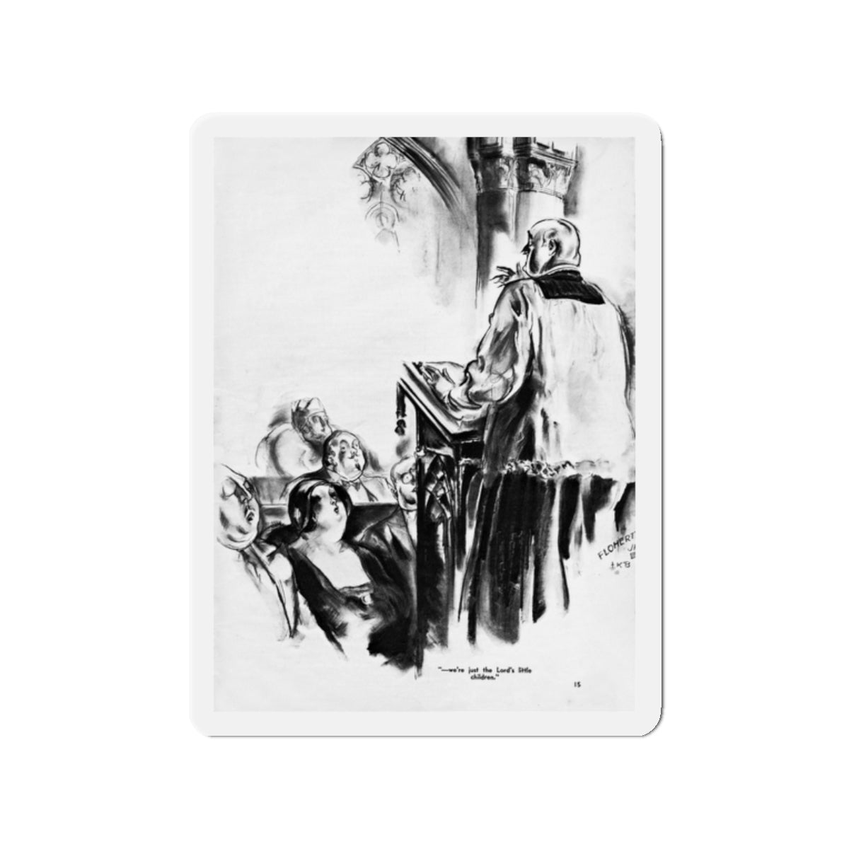 Ballyhoo 1932-03 Image 015 (Magazine Illustration) Refrigerator Magnet-2" x 2"-The Sticker Space