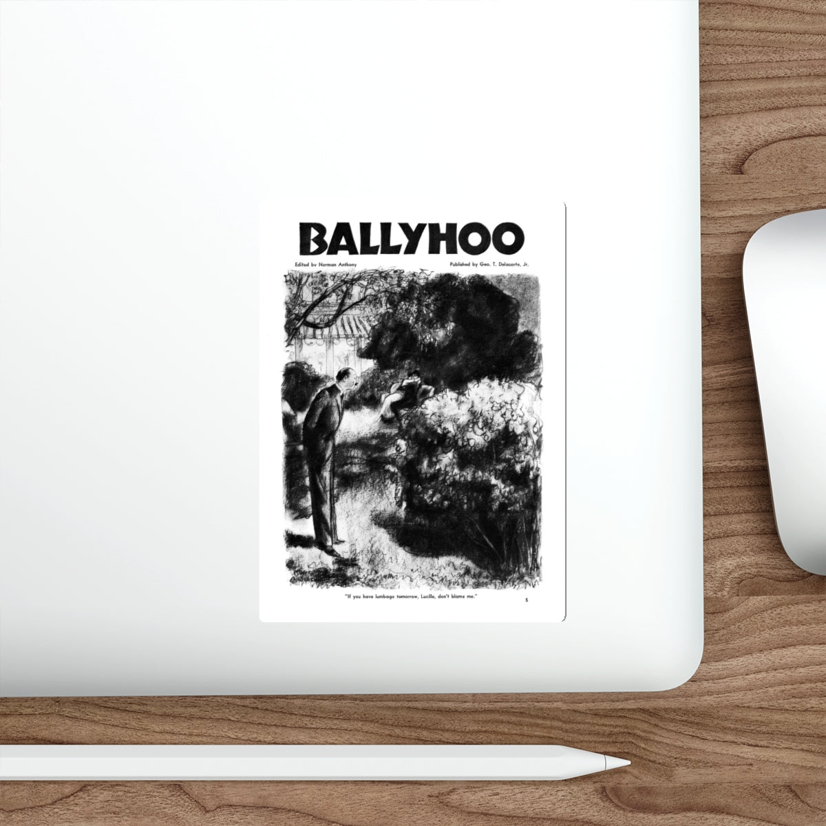 Ballyhoo 1934-01 Image 007 (Magazine Illustration) STICKER Vinyl Die-Cut Decal-The Sticker Space