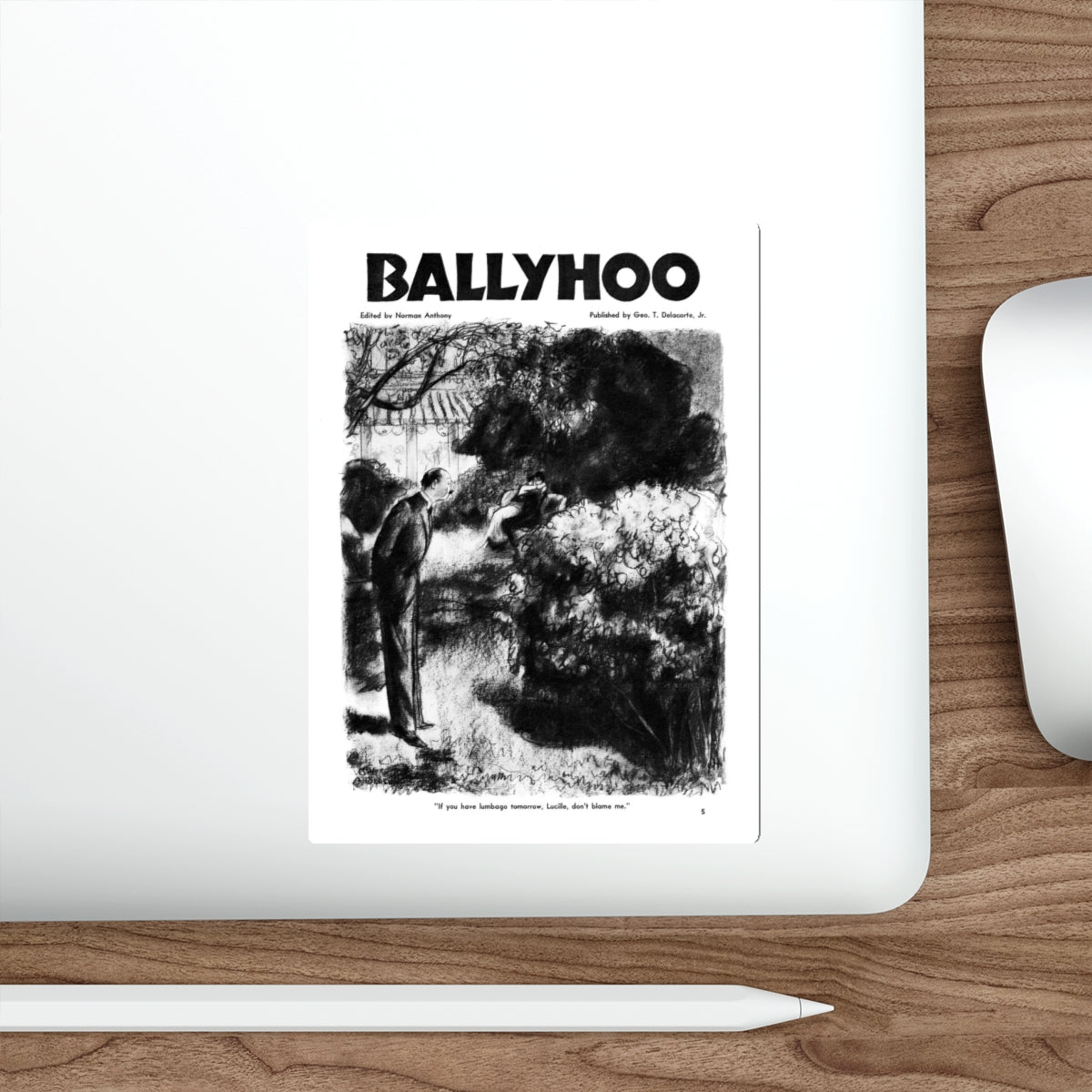 Ballyhoo 1934-01 Image 007 (Magazine Illustration) STICKER Vinyl Die-Cut Decal-The Sticker Space