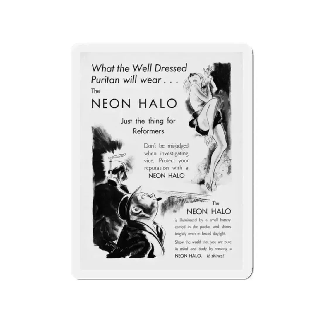 Ballyhoo 1934-03 Image 003 (Magazine Illustration) Refrigerator Magnet 2 Inch Die-Cut - The Sticker Space