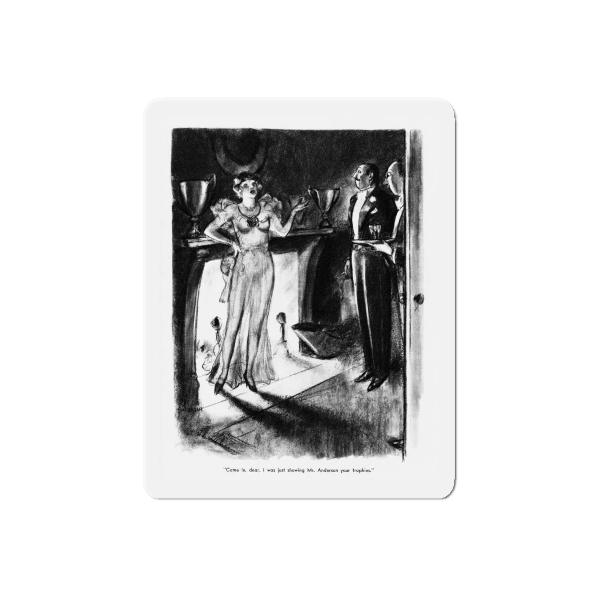 Ballyhoo 1934-03 Image 030 (Magazine Illustration) Refrigerator Magnet-6" × 6"-The Sticker Space