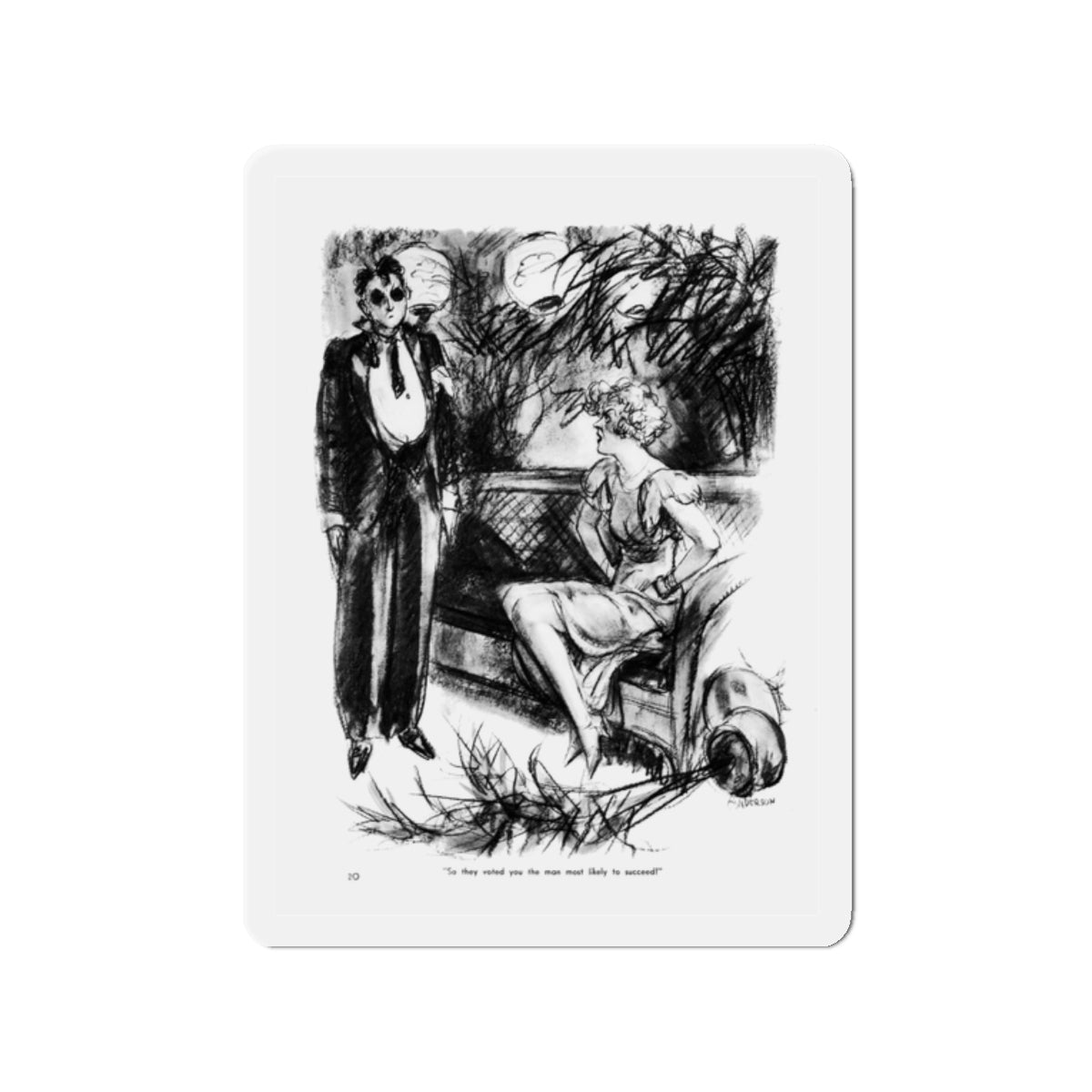 Ballyhoo 1934-07 Image 022 (Magazine Illustration) Refrigerator Magnet-2" x 2"-The Sticker Space