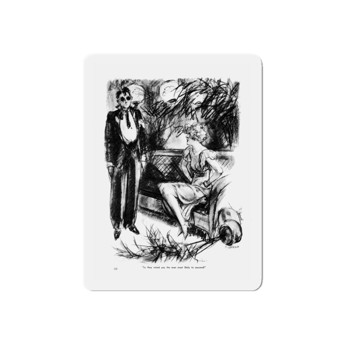 Ballyhoo 1934-07 Image 022 (Magazine Illustration) Refrigerator Magnet-4" x 4"-The Sticker Space