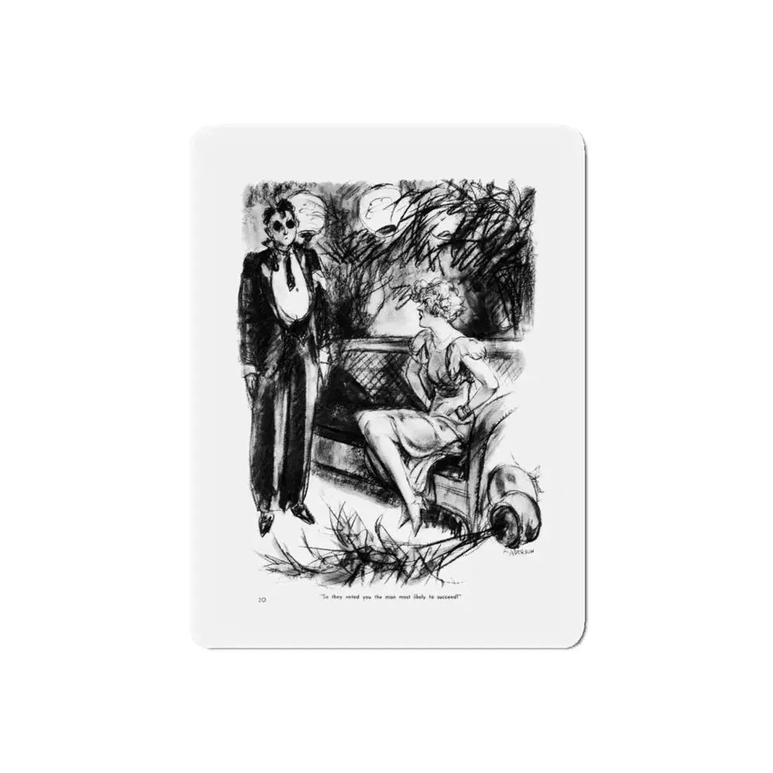 Ballyhoo 1934-07 Image 022 (Magazine Illustration) Refrigerator Magnet 5 Inch Die-Cut - The Sticker Space